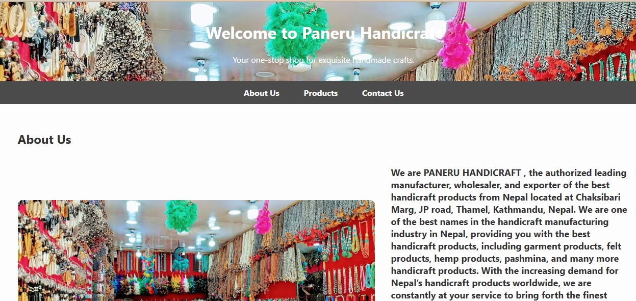 Paneru Handicraft Website